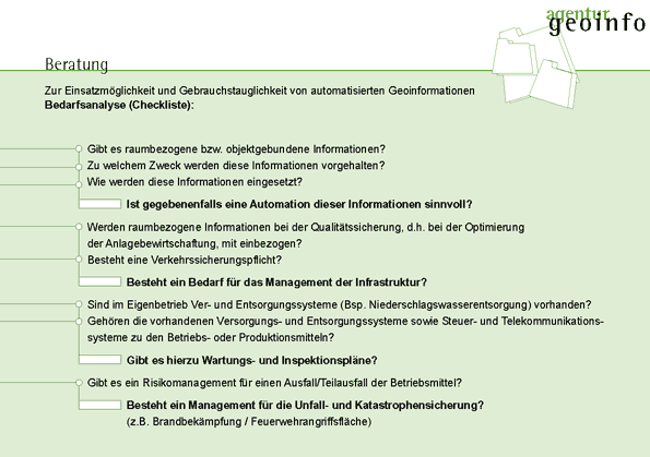 agentur geoinfo Dienstleistungen zu GIS und Webmapping, Dokumentation von Infrastruktur f&uuml;r Kanal, Strom, Gas oder Wasser, Visualisierung von Bauleitplanung und Pr&auml;sentation von Bauma&szlig;nahmen oder Planung